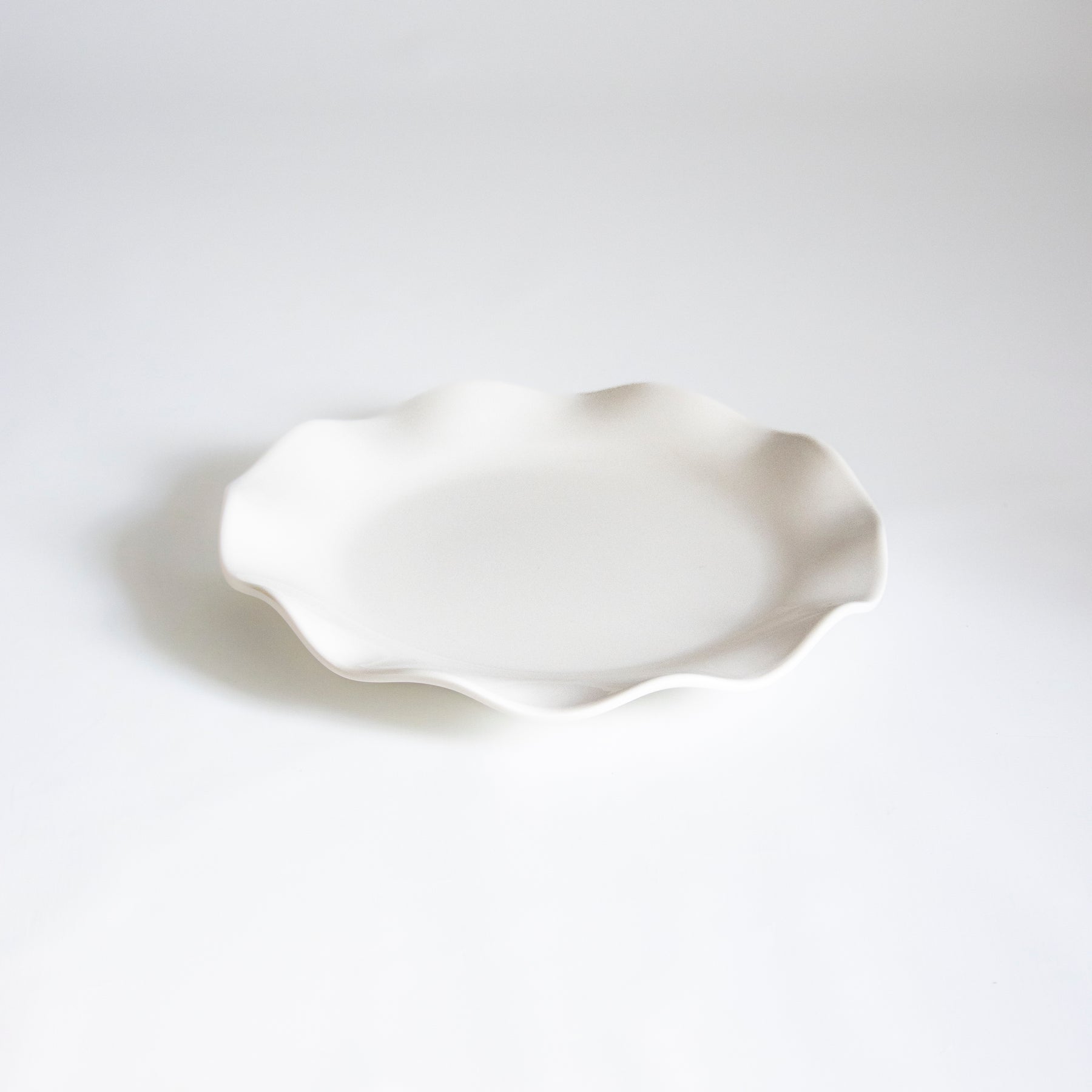 Mud Pie Chow Time Melamine Salad Plate - White Fluted 7.5 Inch Dish